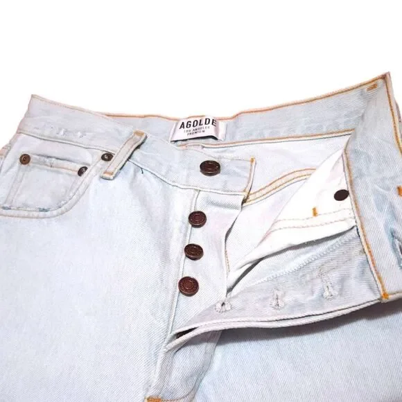 Agolde Jaime High Rise Classic Meadow Button Fly Light Wash US 26 - Picture 6 of 10